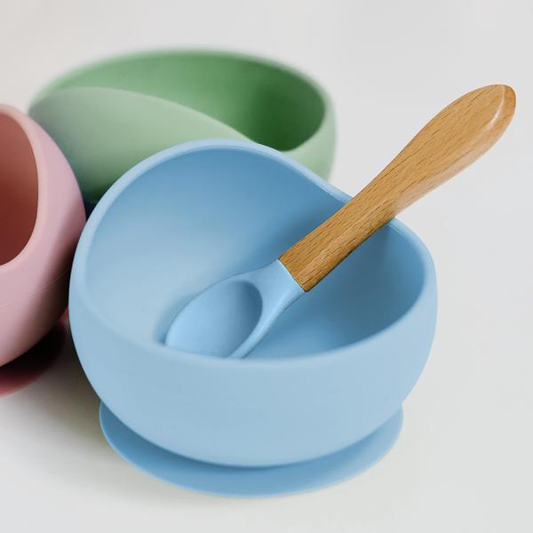 Kit 3 colheres silicone e bambu introdução alimentar infantil bebe 6 meses leve macia versátil - Buba Imagem de Kit 3 colheres silicone e bambu introdução alimentar infantil bebe 6 meses leve macia versátil