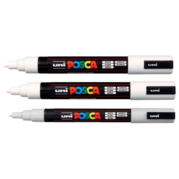 Imagem de Kit 3 Com Caneta Marcador 1M 3M 5M Uni Ball Marcador Posca