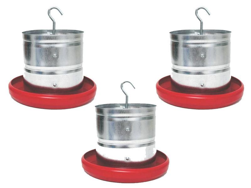 Kit 3 Comedouros Galvanizados Aves Suporte Plástico 3Kg Opus - Opusplast Imagem de Kit 3 Comedouros Galvanizados Aves Suporte Plástico 3Kg Opus
