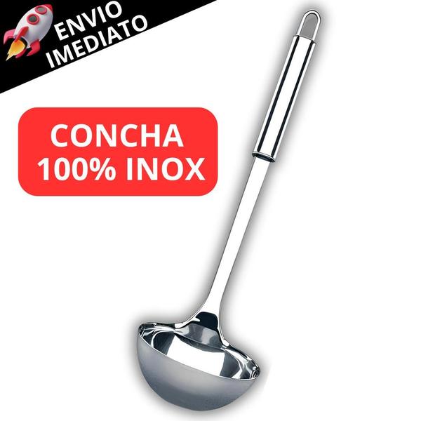 Imagem de Kit 3 Concha 100% Inox Para Feijão Sopas Caldos Utensilio De Cozinha Inox Linha Premium