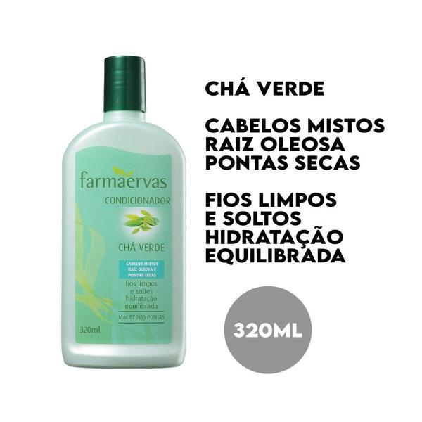 Imagem de Kit 3 Condicionador Cabelo Misto 320ml Chá Verde Farmaervas