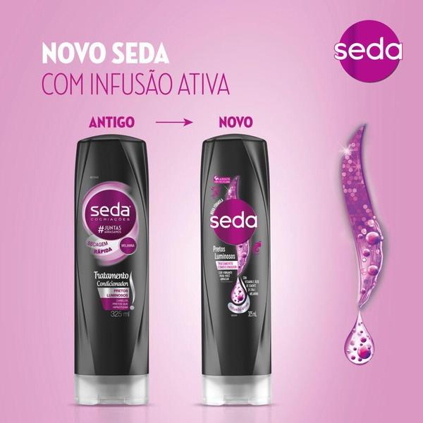 Imagem de Kit 3 Condicionadores Seda Cocriações Pretos Luminosos 325ml cada