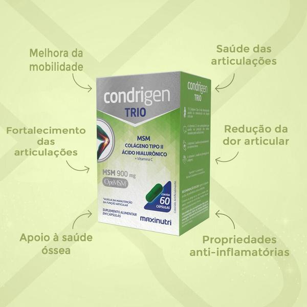 Imagem de Kit 3 Condrigen Trio MSM Colágeno Tipo 2 + Ácido Hialurônico 60 Cáps Maxinutri