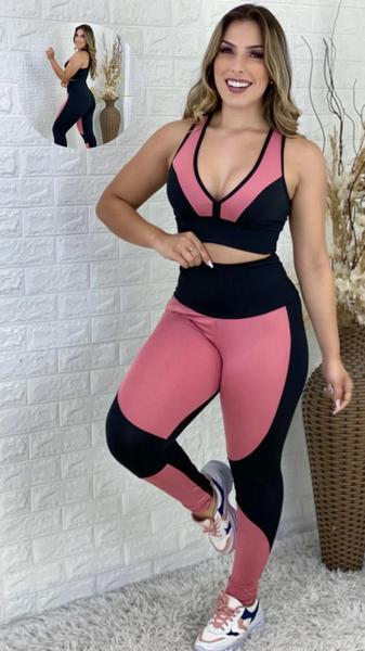 Imagem de Kit 3 Conjuntos Academia Legging e Top Roupa Ginástica