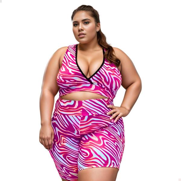 Imagem de Kit 3 Conjuntos Feminino Plus Size Fitness Roupa Academia 