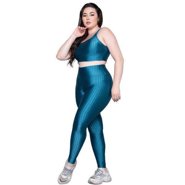 Imagem de Kit 3 Conjuntos Fitness New Zig Vekyo Modas Top Bojo Removível e Calça Legging Roupa de Academia 