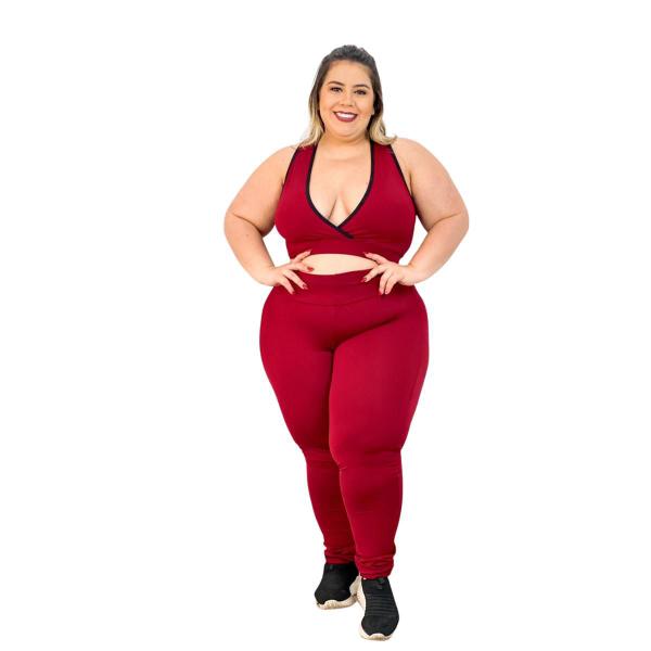 Imagem de Kit 3 Conjuntos Plus Size de Academia Top e Legging Fitness