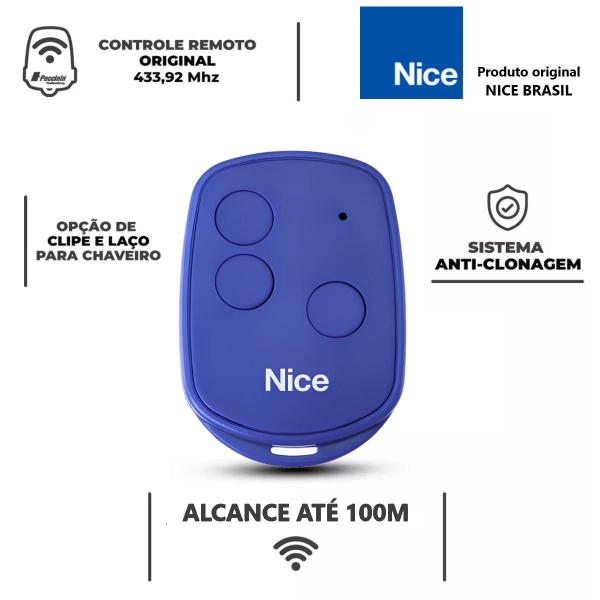 Kit 3 Controle Remoto 3tb Nice Para Portão Eletrônico C/ Pilha 433 Imagem de Kit 3 Controle Remoto 3tb Nice Para Portão Eletrônico C/ Pilha 433