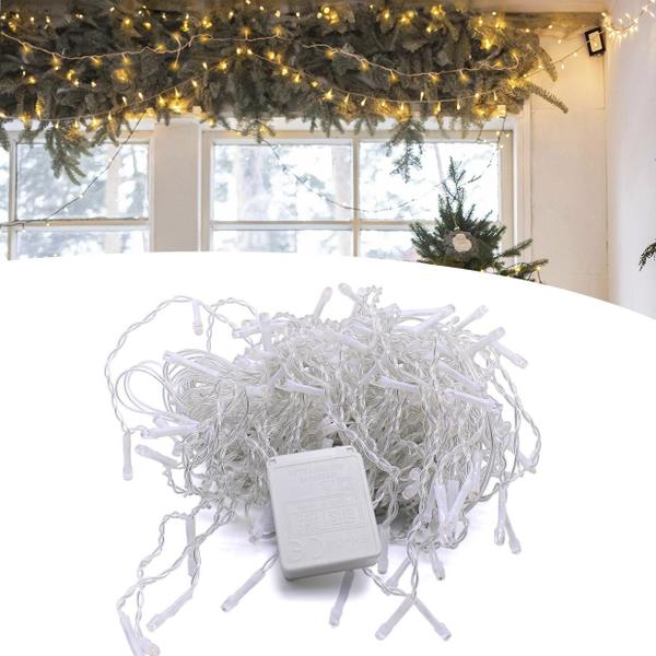 Kit 3 Cordão Pisca Pisca De Led Para Decoração Natalina 9m 100leds 110V Quente - RY Imagem de Kit 3 Cordão Pisca Pisca De Led Para Decoração Natalina 9m 100leds 110V Quente