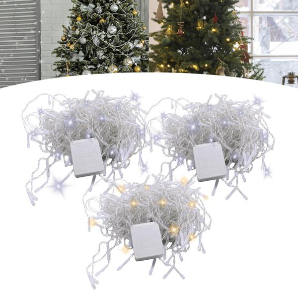 Kit 3 Cordão Pisca Pisca De Led Para Decoração Natalina 9m 100leds 110V Quente - RY Imagem de Kit 3 Cordão Pisca Pisca De Led Para Decoração Natalina 9m 100leds 110V Quente