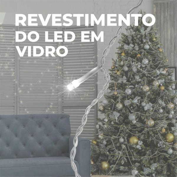 Imagem de Kit 3 Cordão Pisca Pisca De Led Para Decoração Natalina 9m 100leds 220V Frio