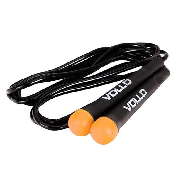 Imagem de Kit 3 Cordas de Pular em PVC Para Treinar Aeróbico VP1075 Vollo Sports Preto e Laranja