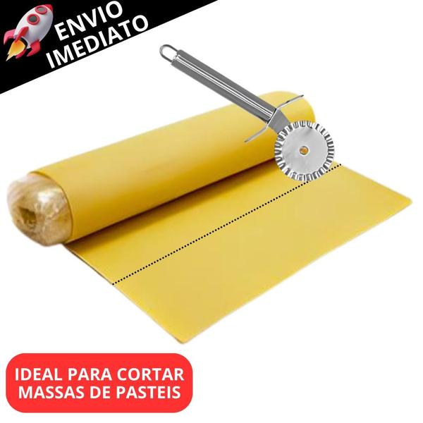 Imagem de Kit 3 Cortador de Pastel Carretilha em Inox Massas Pizza Resistente Fechador de Pastel ENVIO IMEDIA