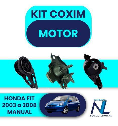 Imagem de Kit 3 Coxim Calco Motor E Cambio Honda Fit 2003 -2008 Manual