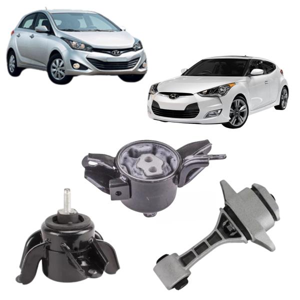 Kit 3 Coxim Motor Le Ld Cambio Manual Hyundai Veloster HB20 - Solupe Parts Imagem de Kit 3 Coxim Motor Le Ld Cambio Manual Hyundai Veloster HB20