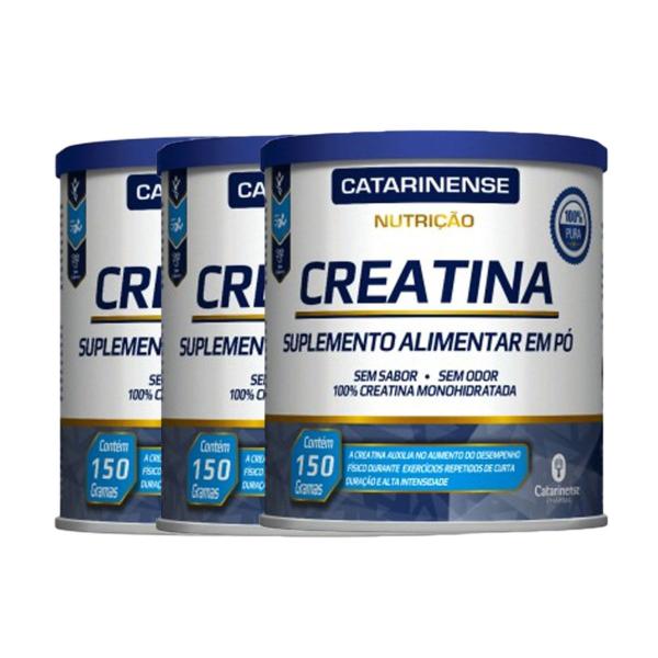 Imagem de Kit 3 Creatina Monohidratada Sem Sabor 150g Catarinense Nutrição