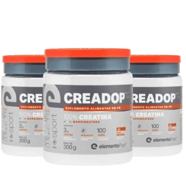 Imagem de Kit 3 Creatinas Creadop Series 300g Elemento Puro