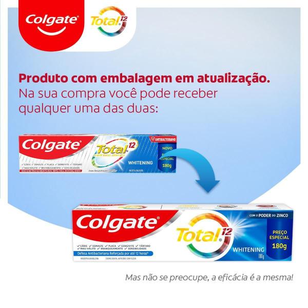 Imagem de Kit 3 Creme Dental Colgate Total 12 Whitening 180g