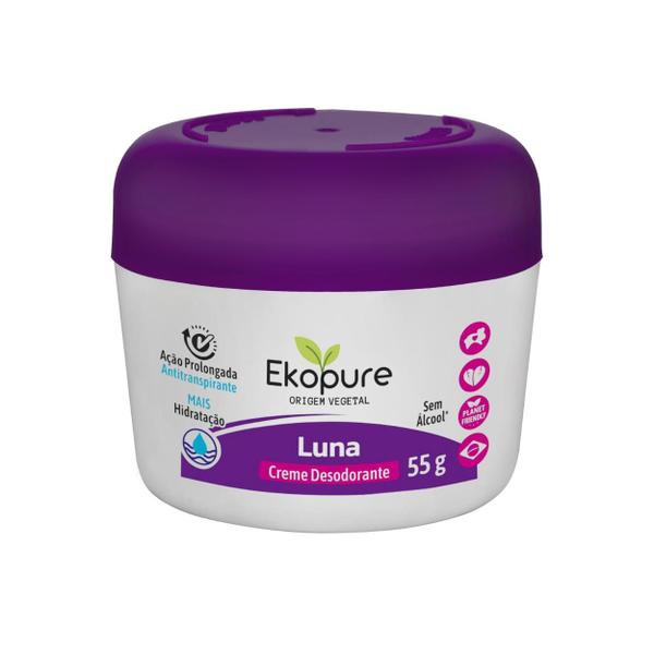 Imagem de Kit 3 Creme Desodorante Antitranspirante Luna Vegano Ekopure