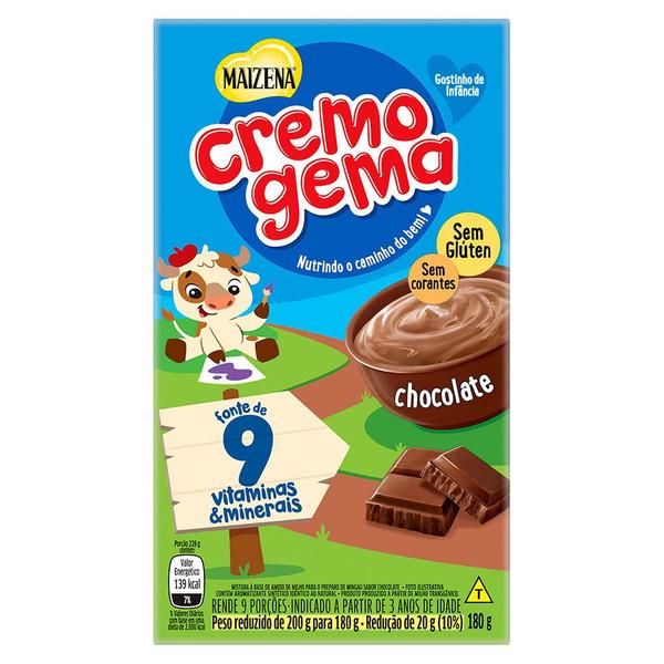 Kit 3 Cremogema Sabor Chocolate Fonte de 9 Vitaminas e Minerais Mingau Sem Glúten 180g Imagem de Kit 3 Cremogema Sabor Chocolate Fonte de 9 Vitaminas e Minerais Mingau Sem Glúten 180g