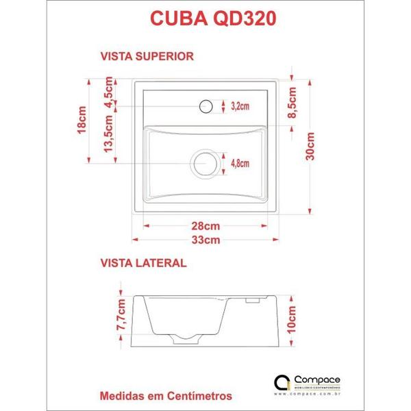 Imagem de Kit 3 Cubas para Banheiro Q32w Compace Bege