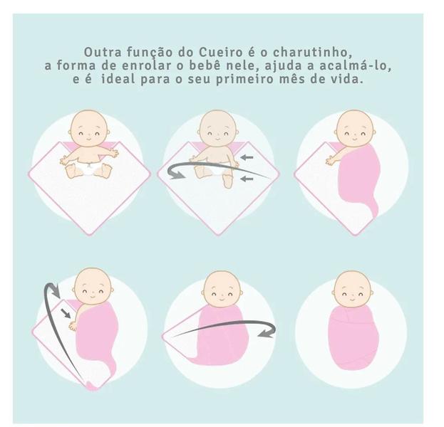 Imagem de Kit 3 Cueiros Grande Soft Algodão + Naninha Com Prendedor