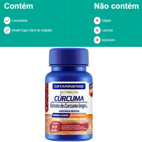 Kit 3 Cúr cuma Longa 130mg Catarinense 60 Cápsulas Imagem de Kit 3 Cúr cuma Longa 130mg Catarinense 60 Cápsulas