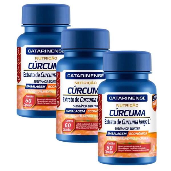Kit 3 Cúr cuma Longa 130mg Catarinense 60 Cápsulas Imagem de Kit 3 Cúr cuma Longa 130mg Catarinense 60 Cápsulas