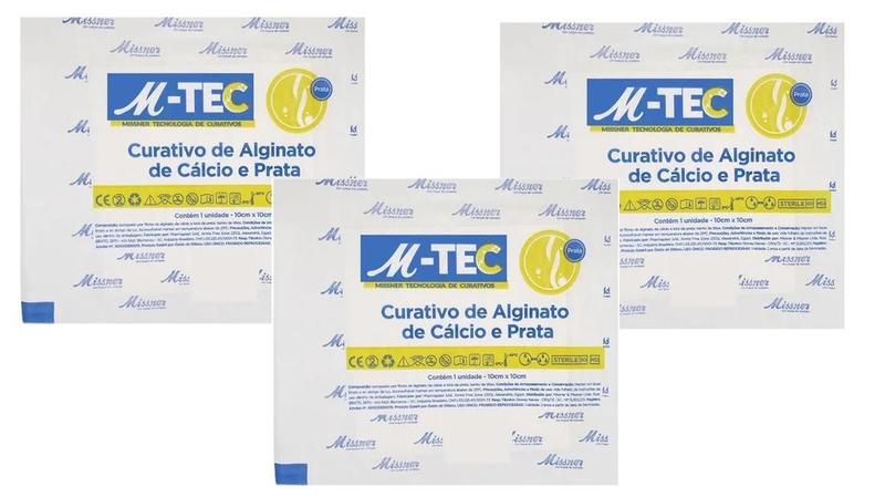 Imagem de Kit 3 Curativo De Alginato De Calcio E Prata 10X10 M-Tec