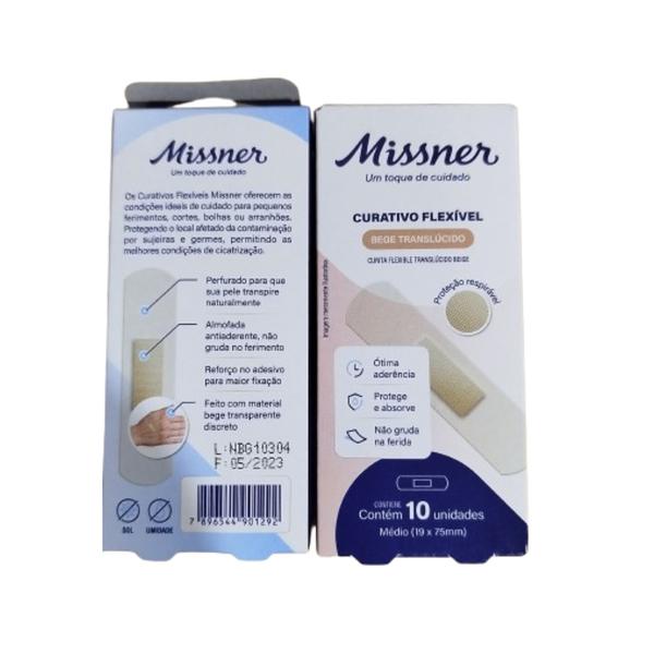 Kit 3 Curativo Flexível Bege 1,9cm X 7,5cm 10Un - Missner Imagem de Kit 3 Curativo Flexível Bege 1,9cm X 7,5cm 10Un - Missner