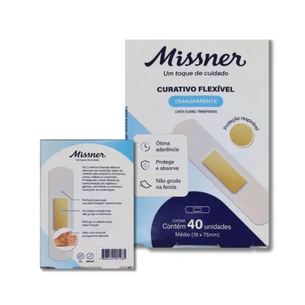 Imagem de Kit 3 Curativo Flexível Transparente 40Un - Missner