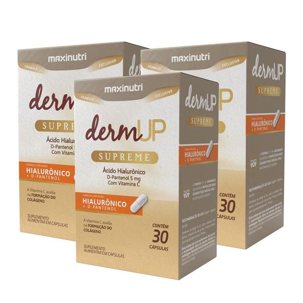 Kit 3 DermUp Supreme Acido Hialurônico D-Pantenol 30 Caps Maxinutri Imagem de Kit 3 DermUp Supreme Acido Hialurônico D-Pantenol 30 Caps Maxinutri