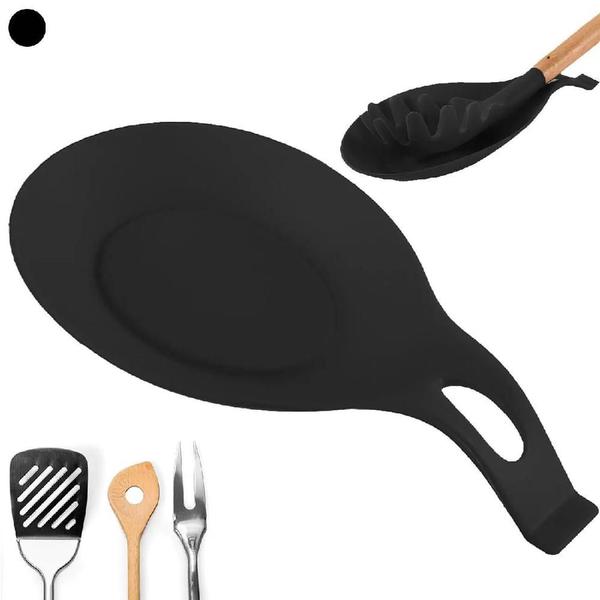 Imagem de Kit 3 Descanso Apoio Colheres Utensílios Talheres Silicone