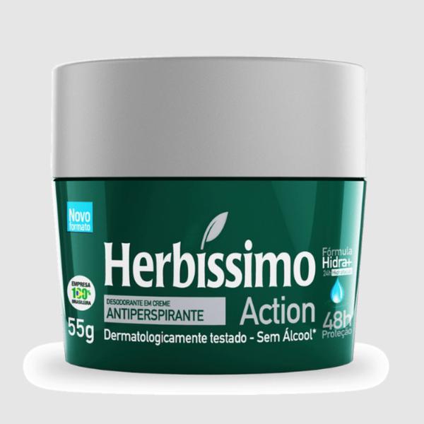 Imagem de Kit 3 Desodorante Creme Action Herbíssimo 55G - Dana