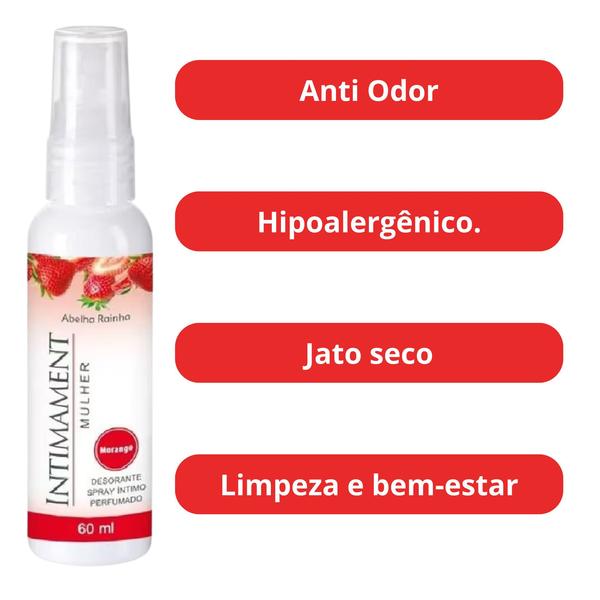 Imagem de Kit 3 Desodorante Intimament Mulher Morango Higienização Íntima na Dose Certa