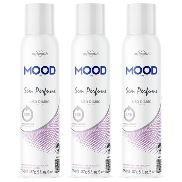 Kit 3 Desodorante Sem Perfume Mood Care 150Ml - My Health - My Healty Imagem de Kit 3 Desodorante Sem Perfume Mood Care 150Ml - My Health