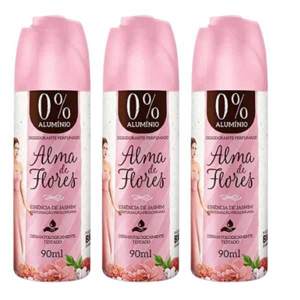 Imagem de Kit 3 Desodorante Spray Alma de Flores Jasmim 90ml