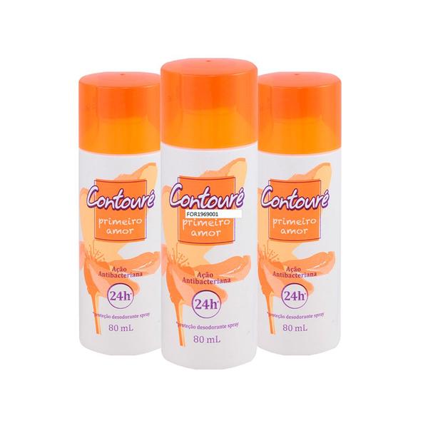 Imagem de Kit 3 Desodorante Spray Contouré Primeiro Amor Antibacteriana 24h Proteção 80ml