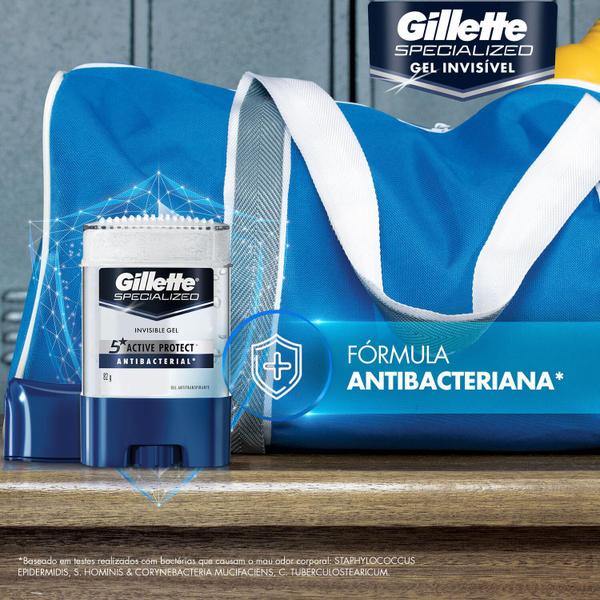 Imagem de Kit 3 Desodorantes Antitranspirante Gillette Specialized Antibacterial Gel 82g