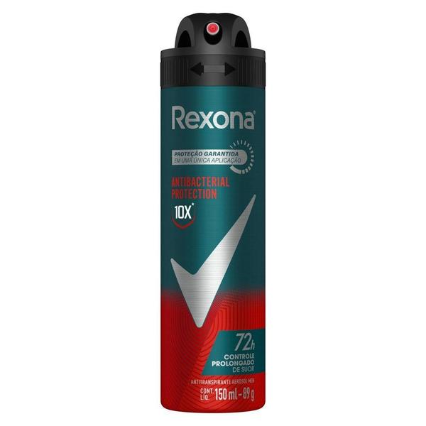 Imagem de Kit 3 Desodorantes Antitranspirante Rexona Men Antibacterial Protection 150ml