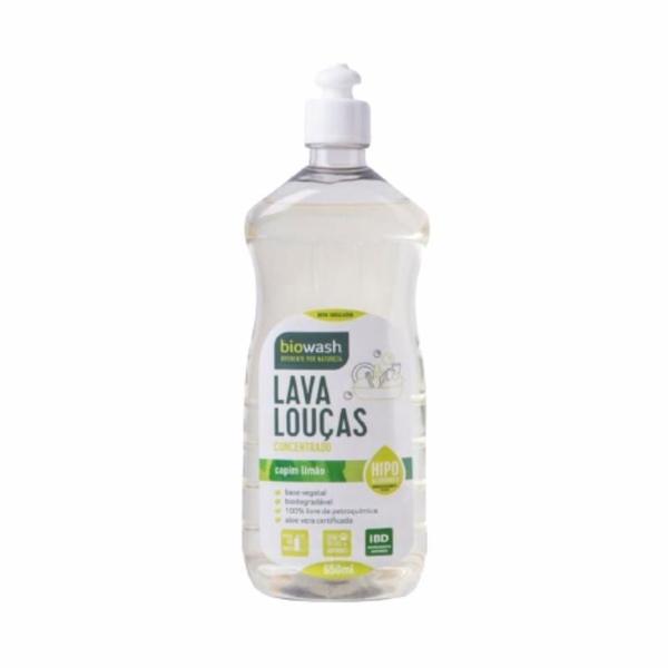 Imagem de Kit 3 Detergente Lava Louças Capim Limão Biowash 650Ml