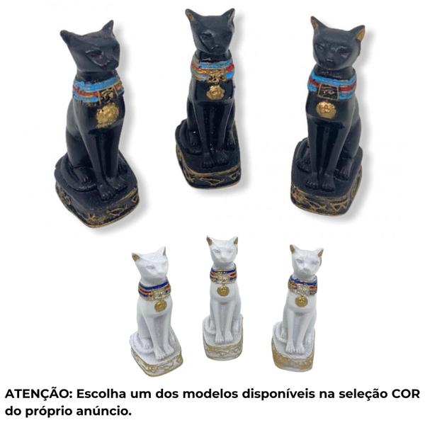 Imagem de Kit 3 Deusa Egípcia Bastet em Resina 6,5 cm - Escolha a Cor