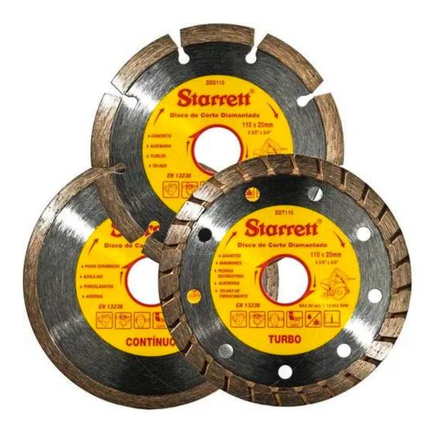 Imagem de Kit 3 Disco de Corte Diamantado 110mm Kddp110-3 Starrett