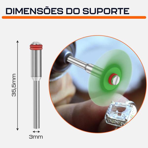 Imagem de Kit 3 Disco De Polir Cerdas Gr. 400 Haste 3Mm Micro Retífica