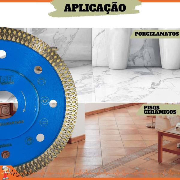 Imagem de kit 3 Disco Para Porcelanato RINO o melhor disco para cortar porcelanato acabamento Perfeito Felsen