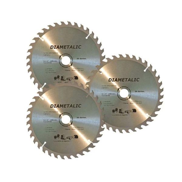 Imagem de Kit 3 Disco Serra Para Madeira 230mm 9.1/4'' 36 Dentes