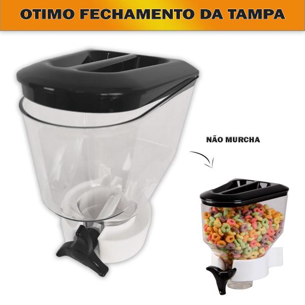 Imagem de Kit 3 Dispenser de Parede Porta Alimentos Mantimentos Cereais Grãos Balas Açucar 1,4 Litros