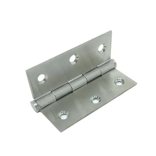 Imagem de Kit 3 Dobradiça Porta Madeira Média 3x2.1/2 Inox Escovado