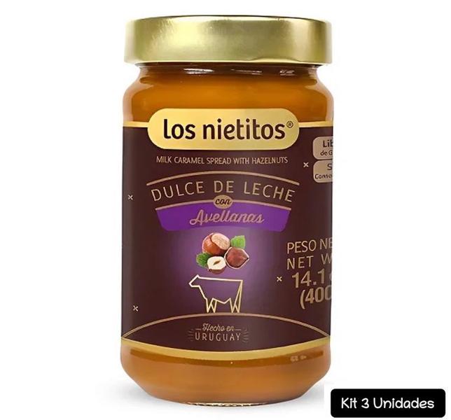 Imagem de Kit 3 Doce De Leite Com Avelãs 400g Importado Los Nietitos