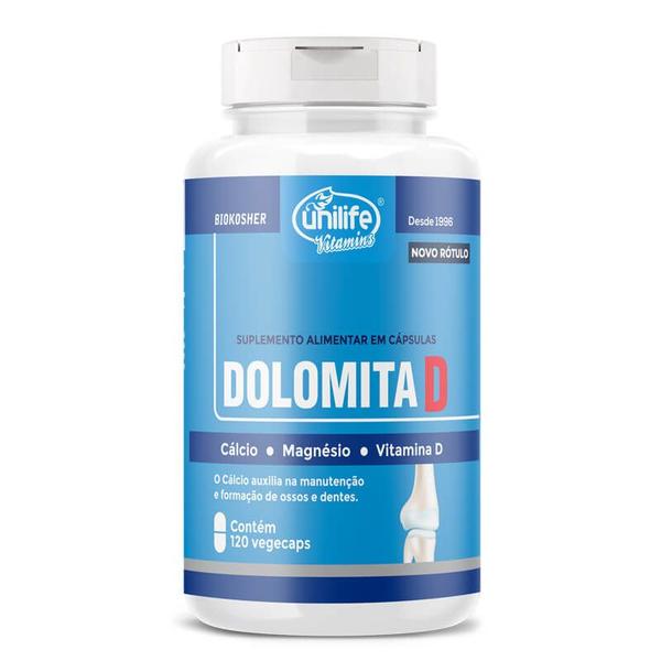 Imagem de KIT 3 DOLOMITA D Magnésio Cálcio Vit D 120 Cáps 950mg UNILIFE